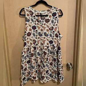 Studio B Women’s Full Button Down Paisley Floral Mini Dress